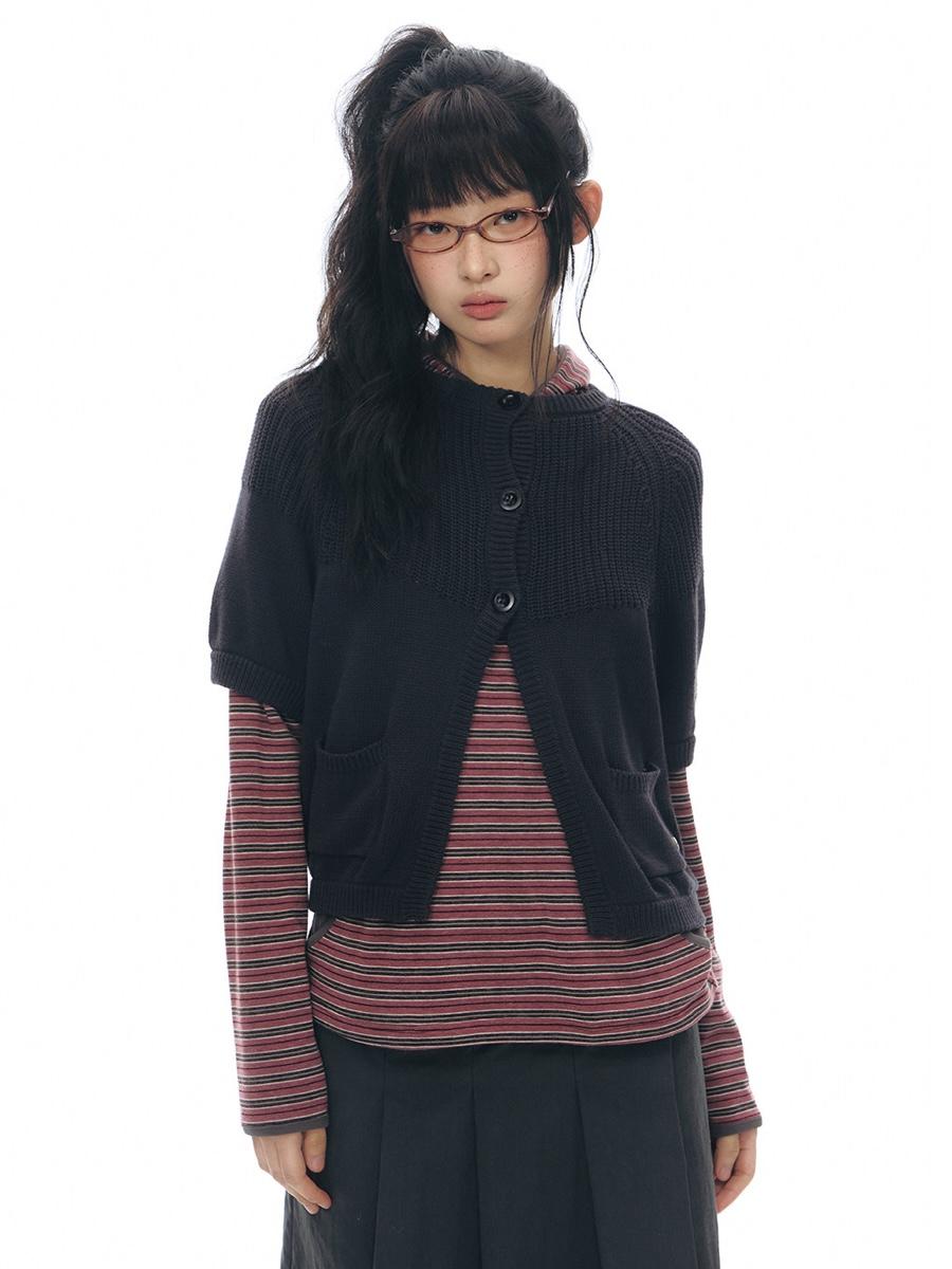 TAKEANAP Artisan Yoke Pocket Cardigan