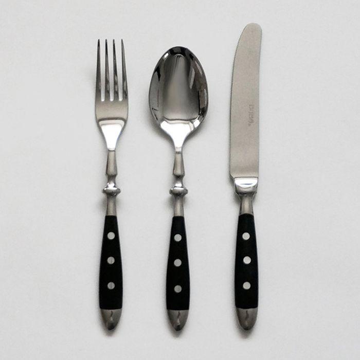 포인 디너 커트러리 블랙