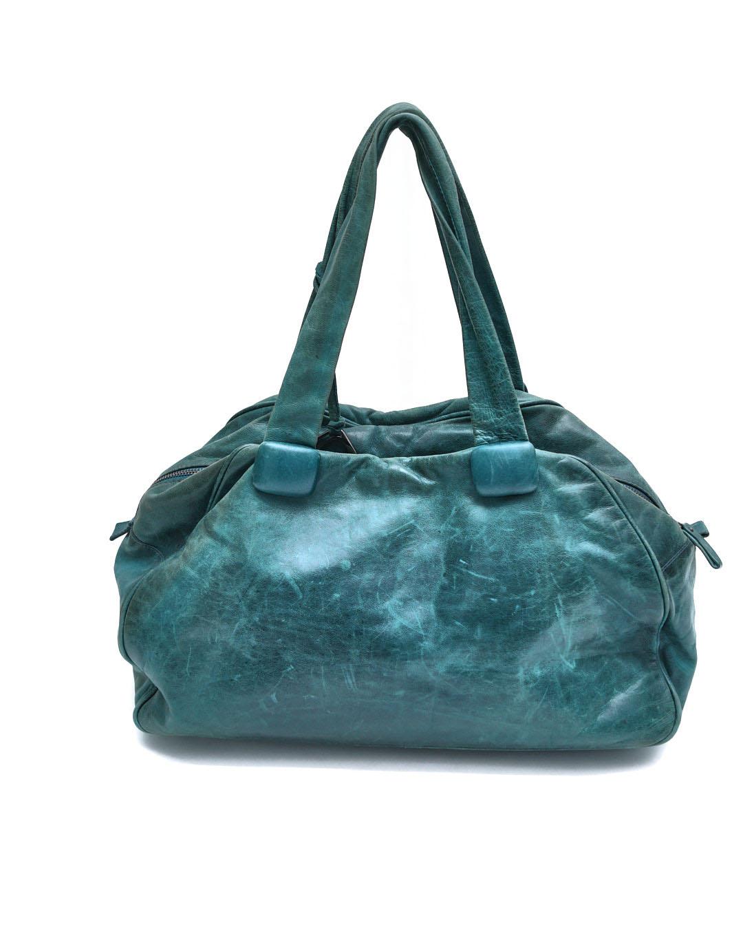 TURQUISE LEATHER BAG - Anemonia