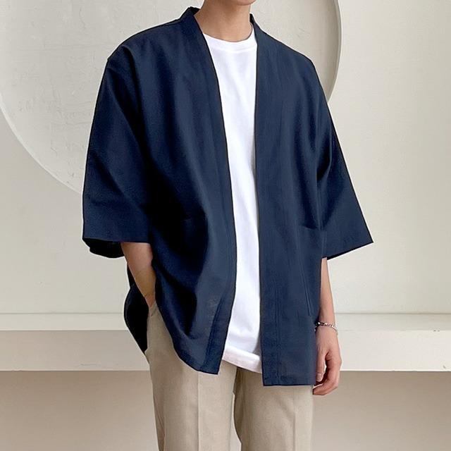 [당일발송] 코튼린넨 유카타 오버 가디건OT