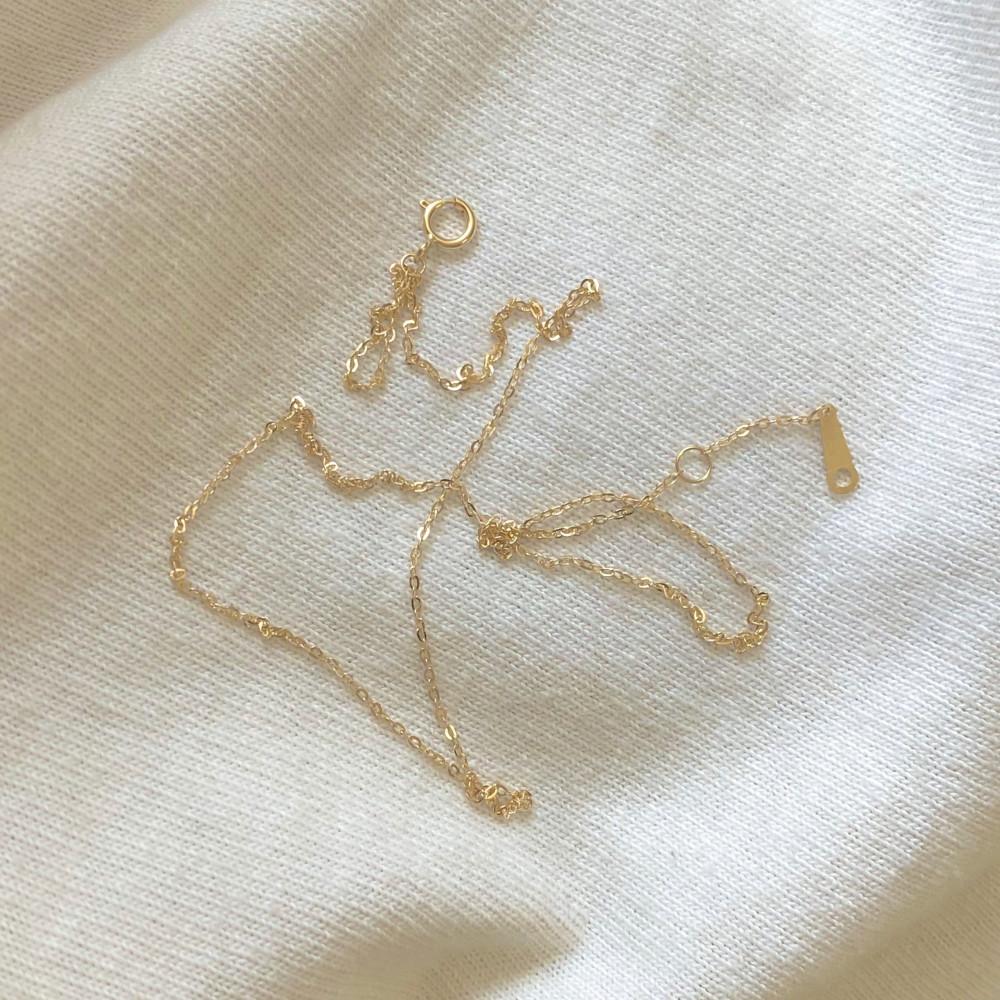 토프 심플 네크리스 - 14k 기본 체인 2푼 실 금목걸이