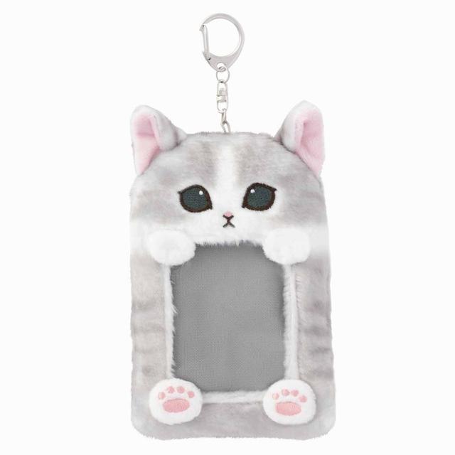 mofusand Nyanko Fluffy "Check"케이스 (회색 흰색)