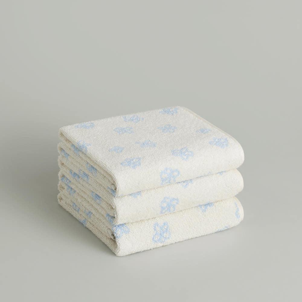 더 그란 | 페이스 타월 - 블루 포그 데이지 (3P)