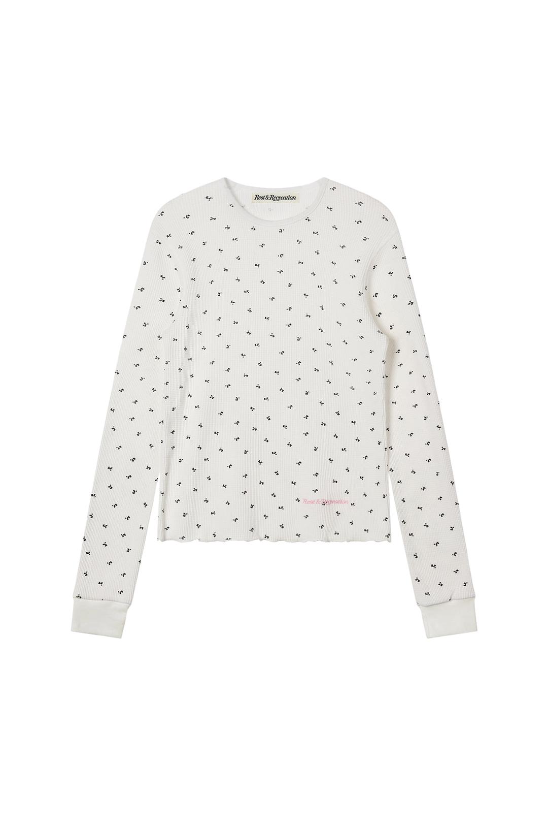 [MJ PICK]LOGO PATTERN WAFFLE TOP - IVORY