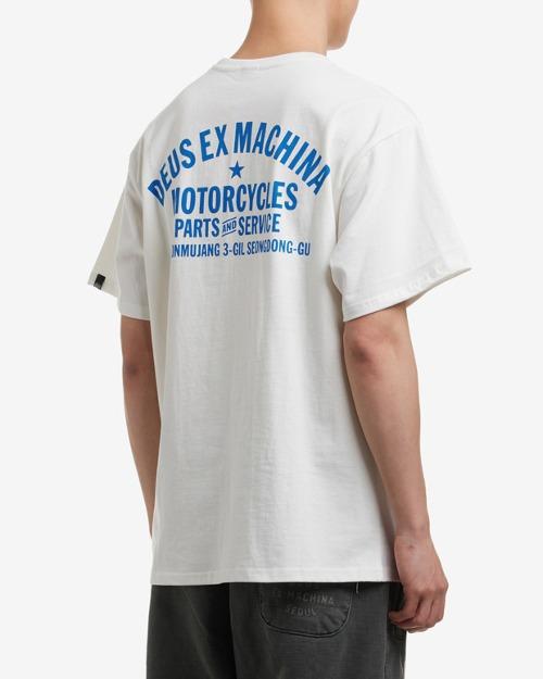 데우스 성수 어드레스 반팔티 SEONGSU ADDRESS TEE (White-Midnight Blue)