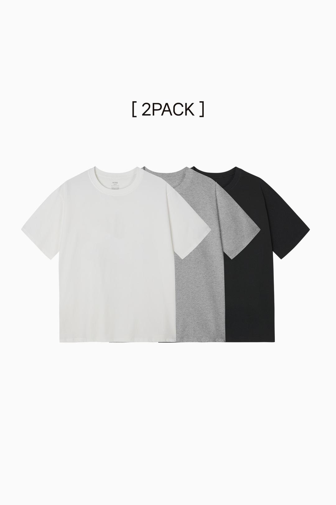 [2PACK] ESSENTIAL COTTON SHORT SLEEVE T-SHIRT - 3 COLOR