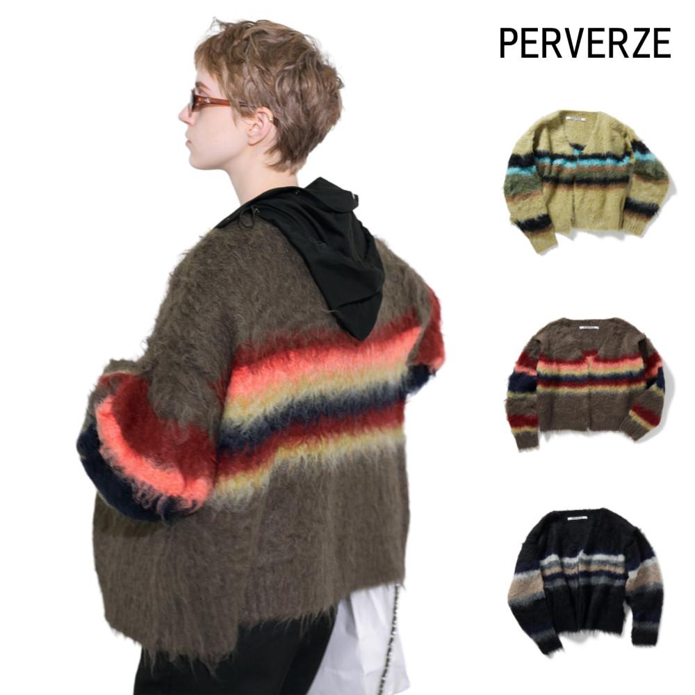퍼버즈 PERVERZE 니트 가디건 Double Stripe Knit Cardigan
