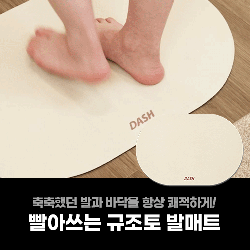 대쉬 빨아쓰는 규조토 발매트 소프트 논슬립 욕실 주방매트