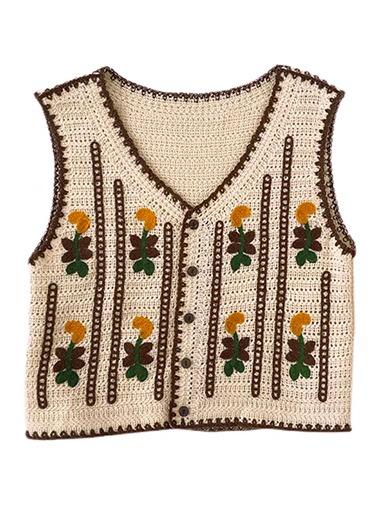 [한정수량] 뜨개 꽃 니트 조끼 / 2color