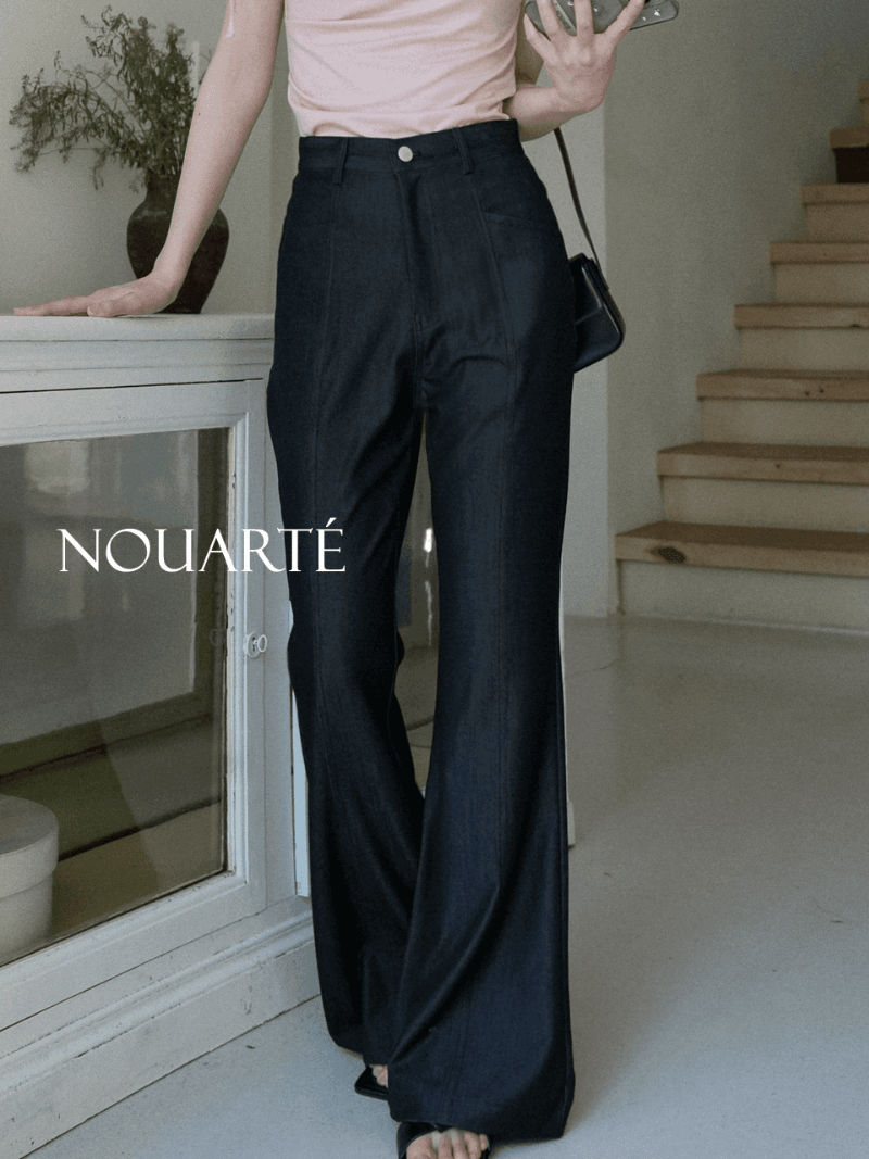 123앙드트와 [NouArté] 가브리엘 인디고 부츠컷 레그 슬랙스 (머스트 블랙)