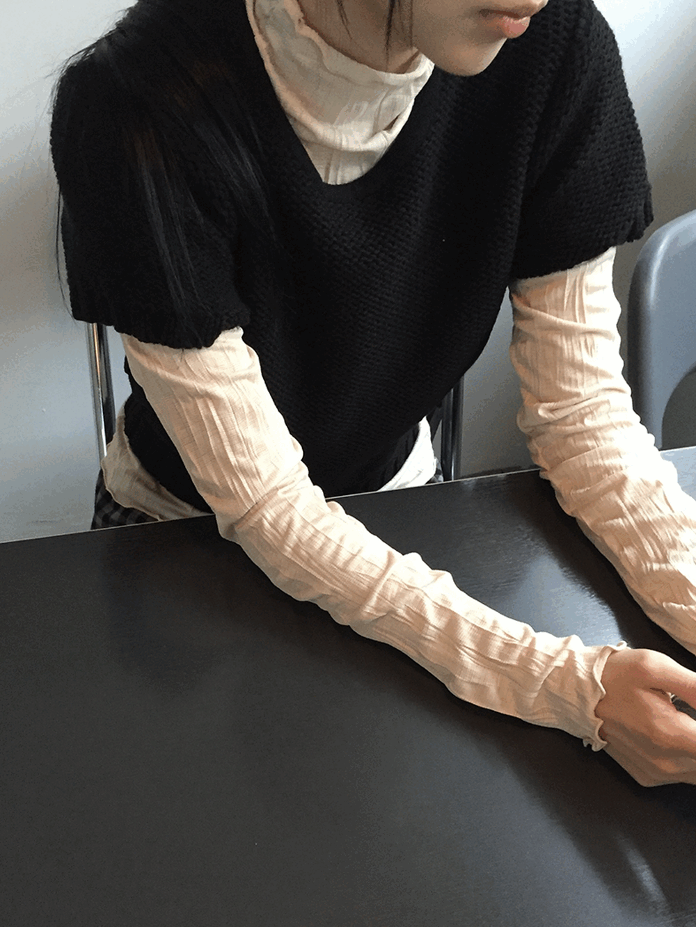 하우유 바베 링클 슬릿 목폴라티 (3c)