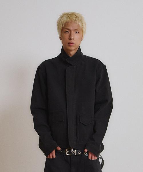 High Neck Oblique Pocket Jacket