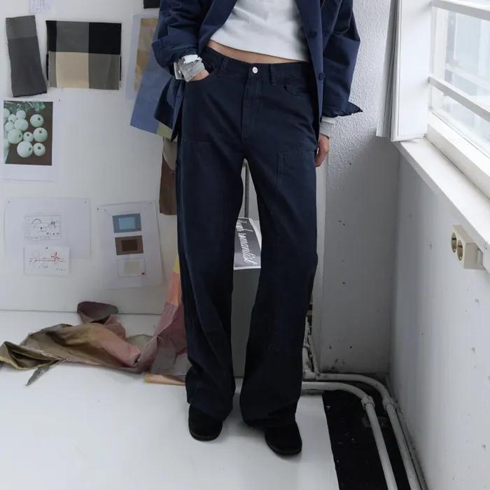 Girls pocket pants (washing navy)