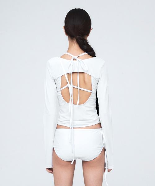 3-PIECE GARTER SWIM SUIT WHITE