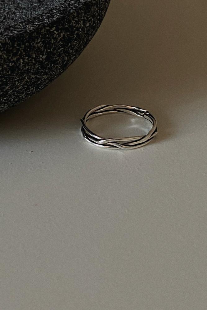 925silver 빈티지 유화 꼬임 레이어드 실링 남녀공용 반지 - 무드크로키