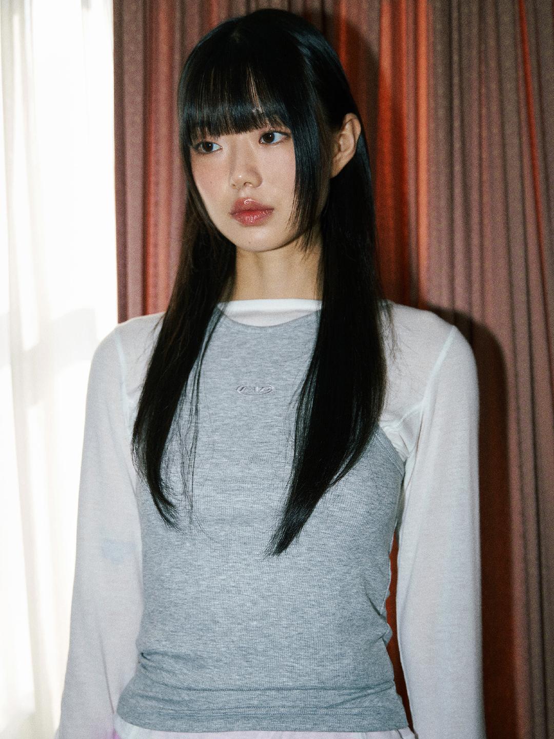 BASIC RIBBED SLEEVELESS (MELANGE)