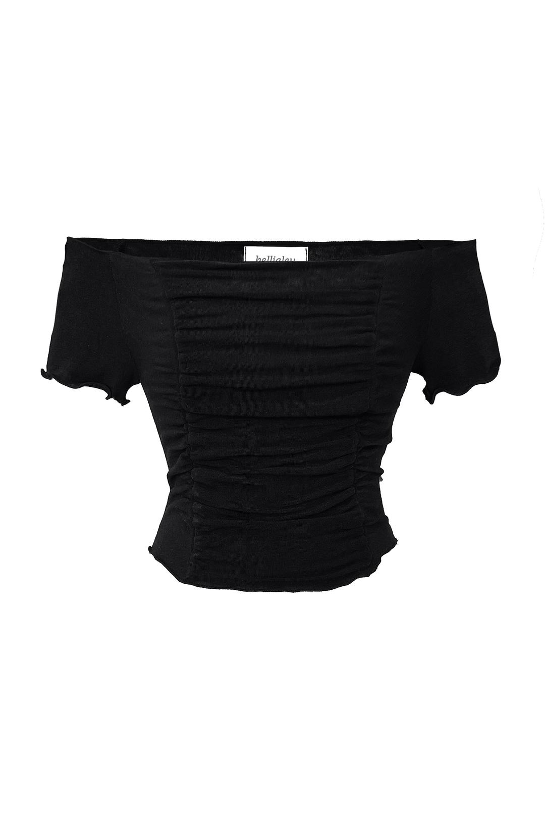 Shirring half off shoulder