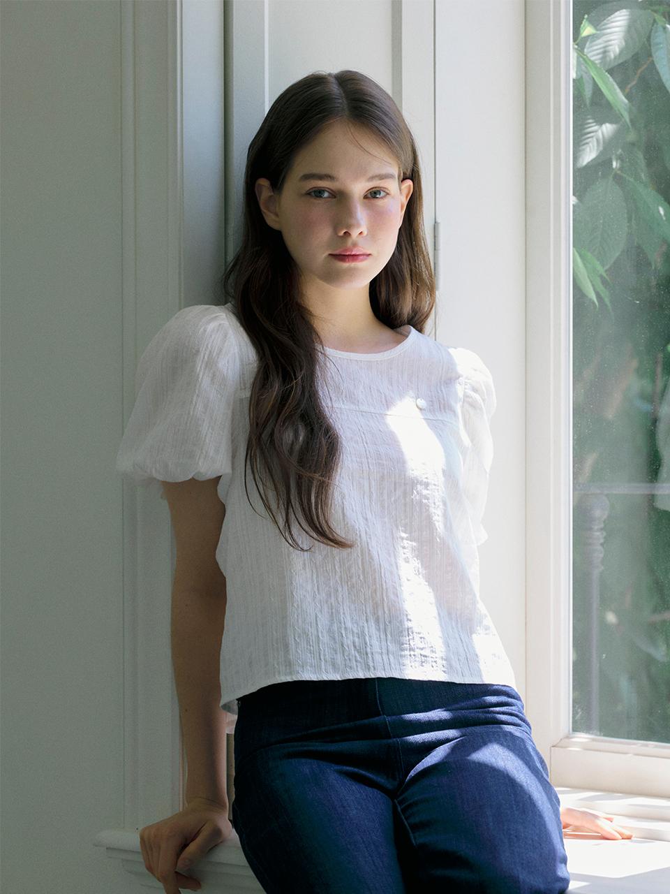 Romi blouse (White, Mint / 2Color)