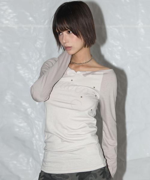 헤븐리 오프숄더 롱슬리브 (BEIGE) F25QB084