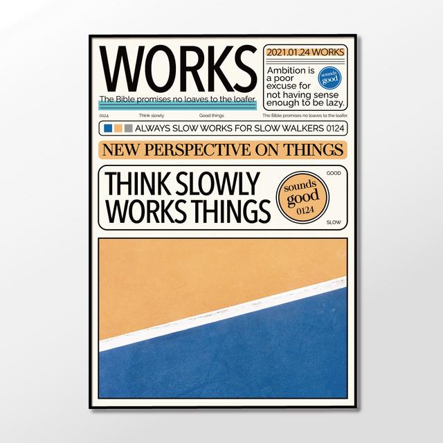 슬로우웍스 아트포스터 Works 미드센츄리 인테리어 포스터 그림 액자