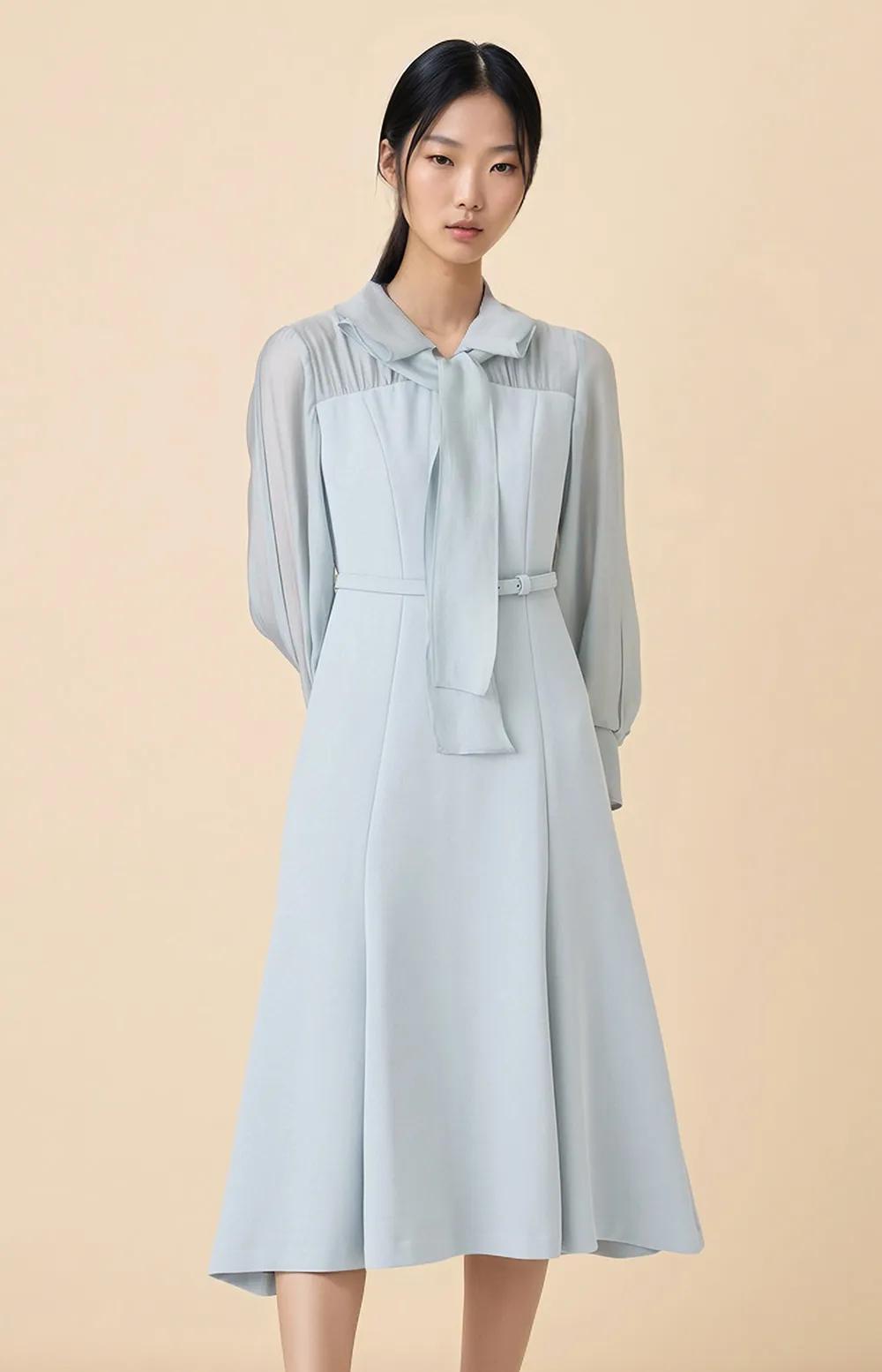 코르도 배색 원피스