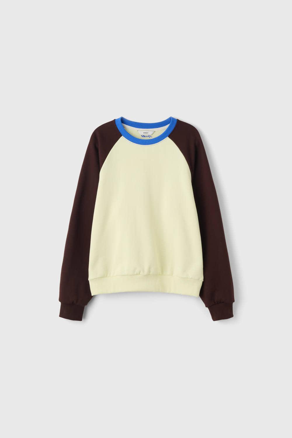 Q Color Combi Sweatshirt_Lemon Brown