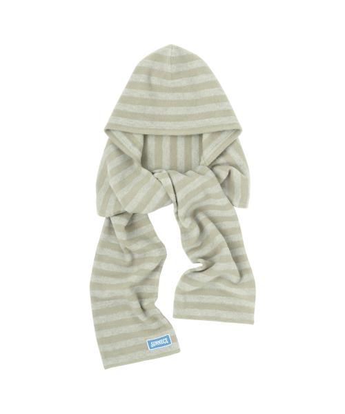 Stripe Hooded Scarf - Sage