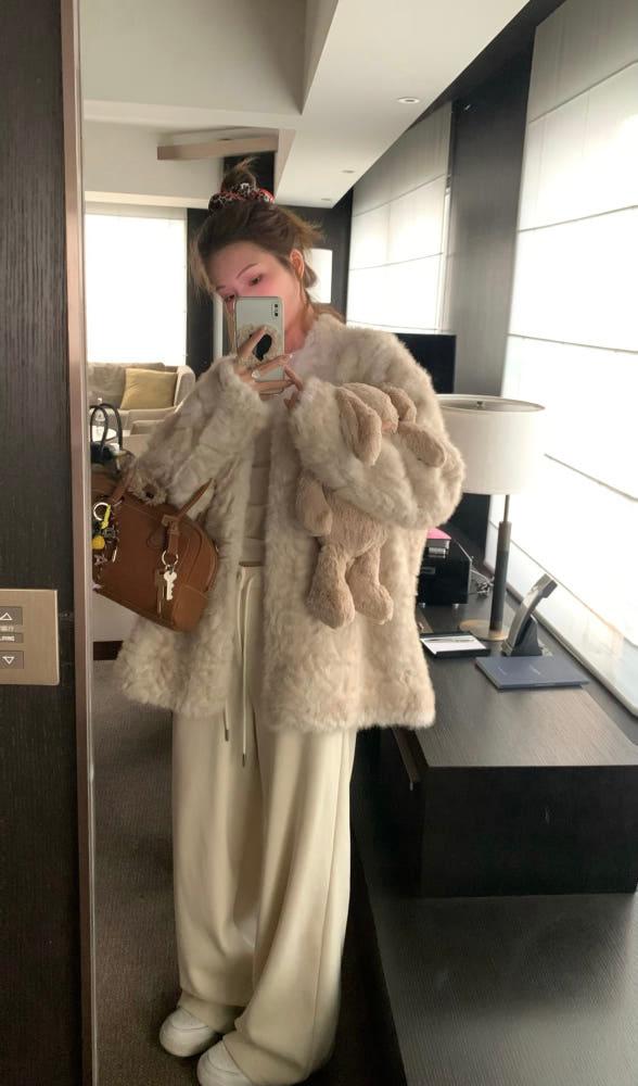 노카라 하프기장 친환경 퍼코트 2color