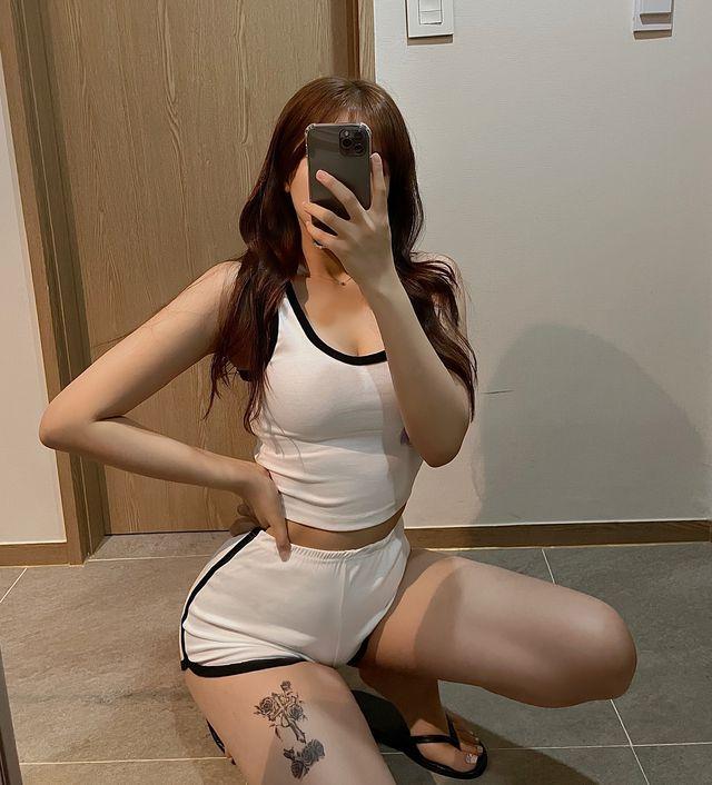 *꾸안꾸 [필수템/섹시.홈웨어.마실룩] 라운드랍빠 코튼 나시 돌핀팬츠 트레이닝set