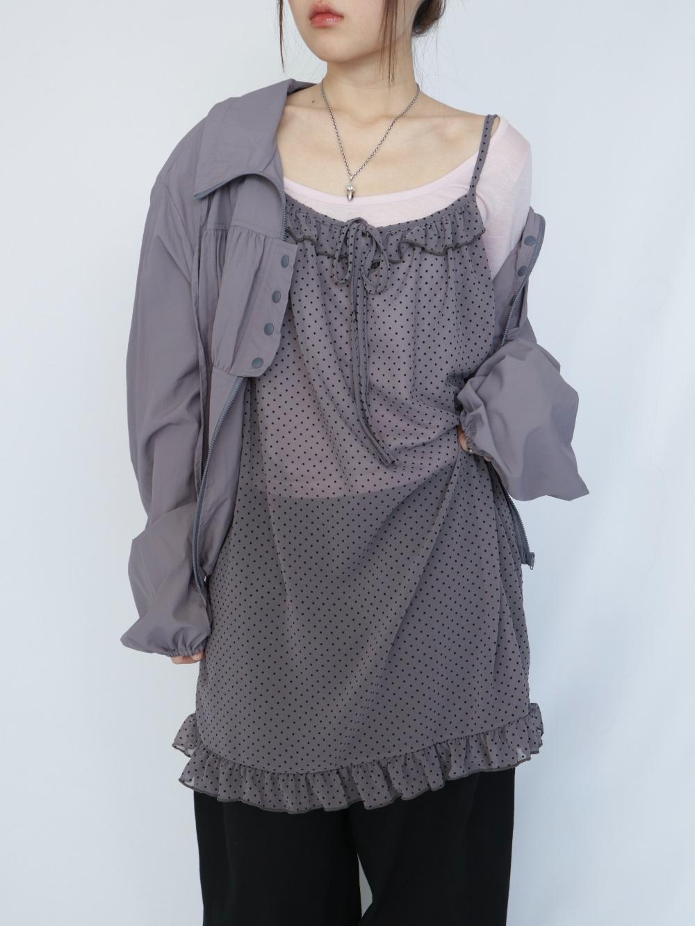 dot frill see-through onepiece 도트 프릴 시스루 원피스