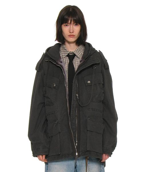 2 IN 1 워시드 M65 필드 자켓_차콜