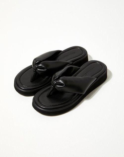 [마베] 블랙 리본 매듭 플랫폼 샌들 JLSO2E001BK