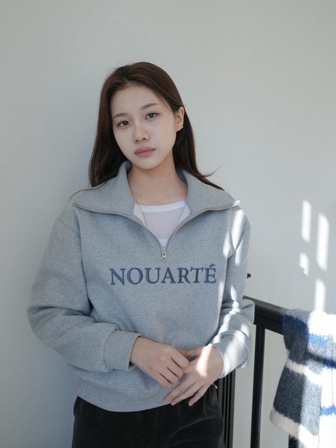 [Nouarté] 디킨 하프 집업 맨투맨 (그레이)