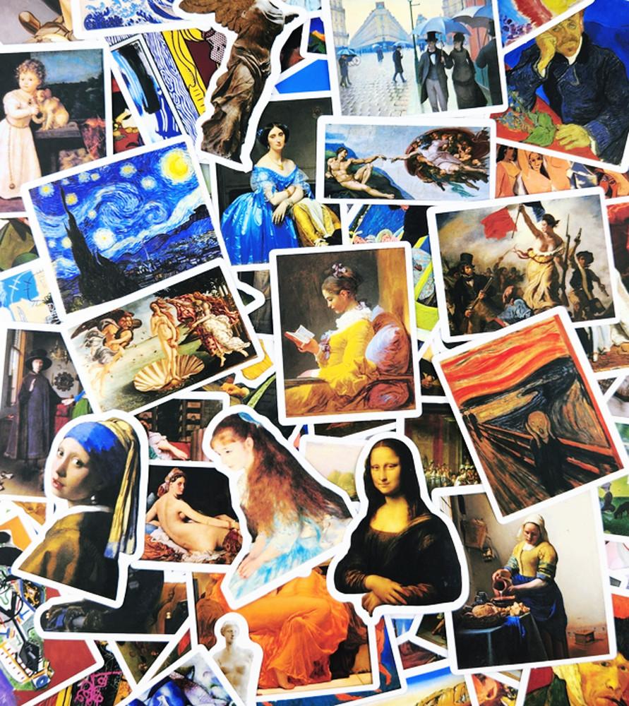 명화스티커 H형 세트 그림 다이어리 꾸미기 미술관 빈티지 아이패드 노트북 다꾸
