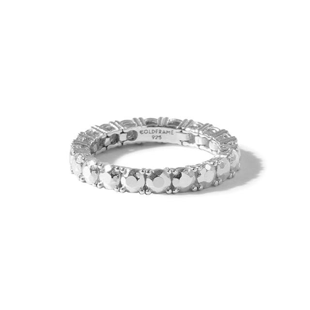 SILVER DIAMOND TENNIS RING