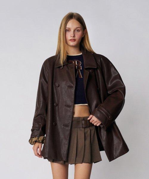 22FW PERSE COAT(펄스 레더 코트)(2 colors)
