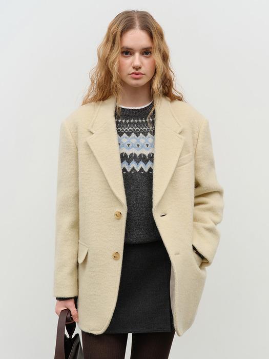 UNISEX ALPACA BLAZER COAT BUTTER BEIGE_UDJA5D123Y1