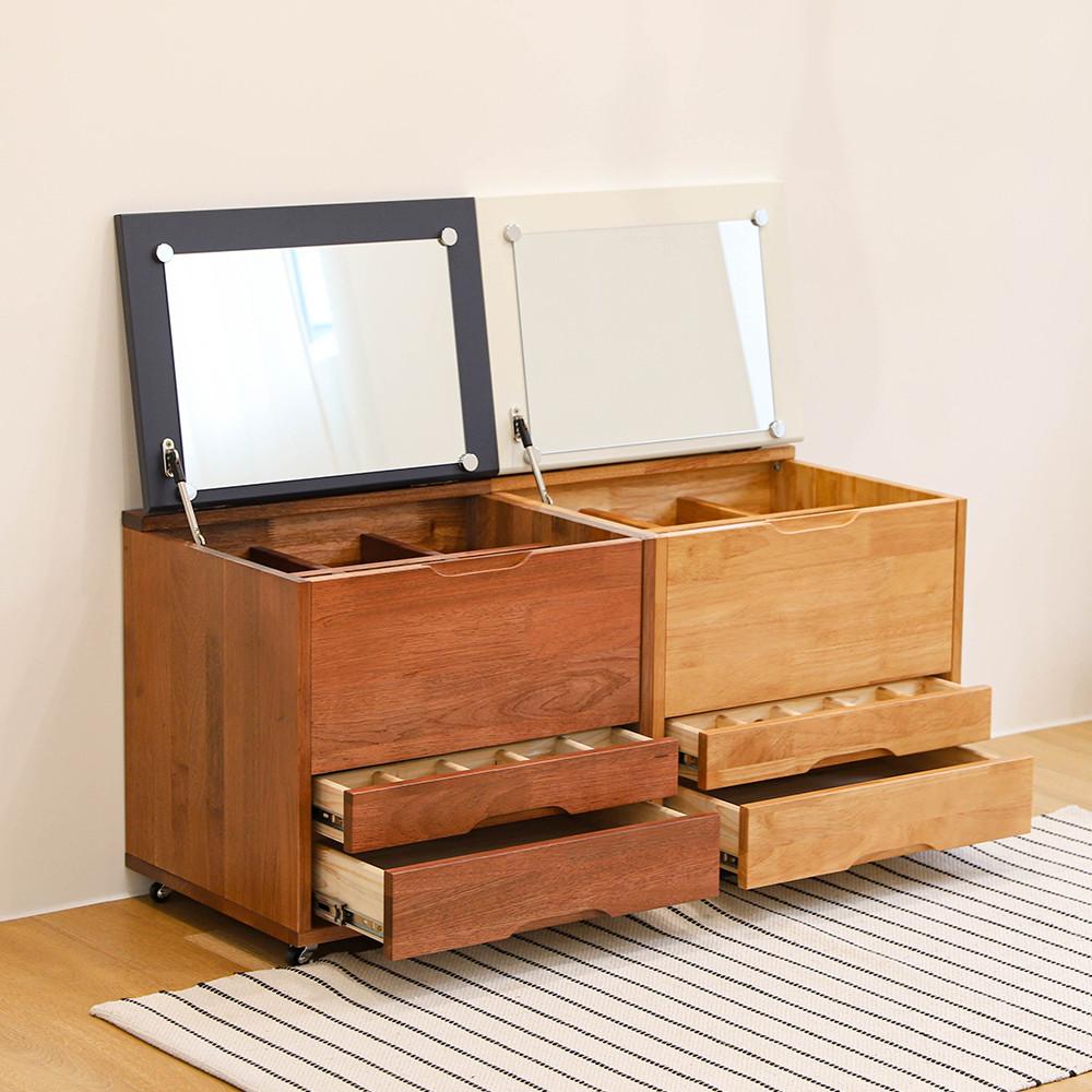 일제곱미터 엔틱 미니좌식 3단 이동식 수납화장대