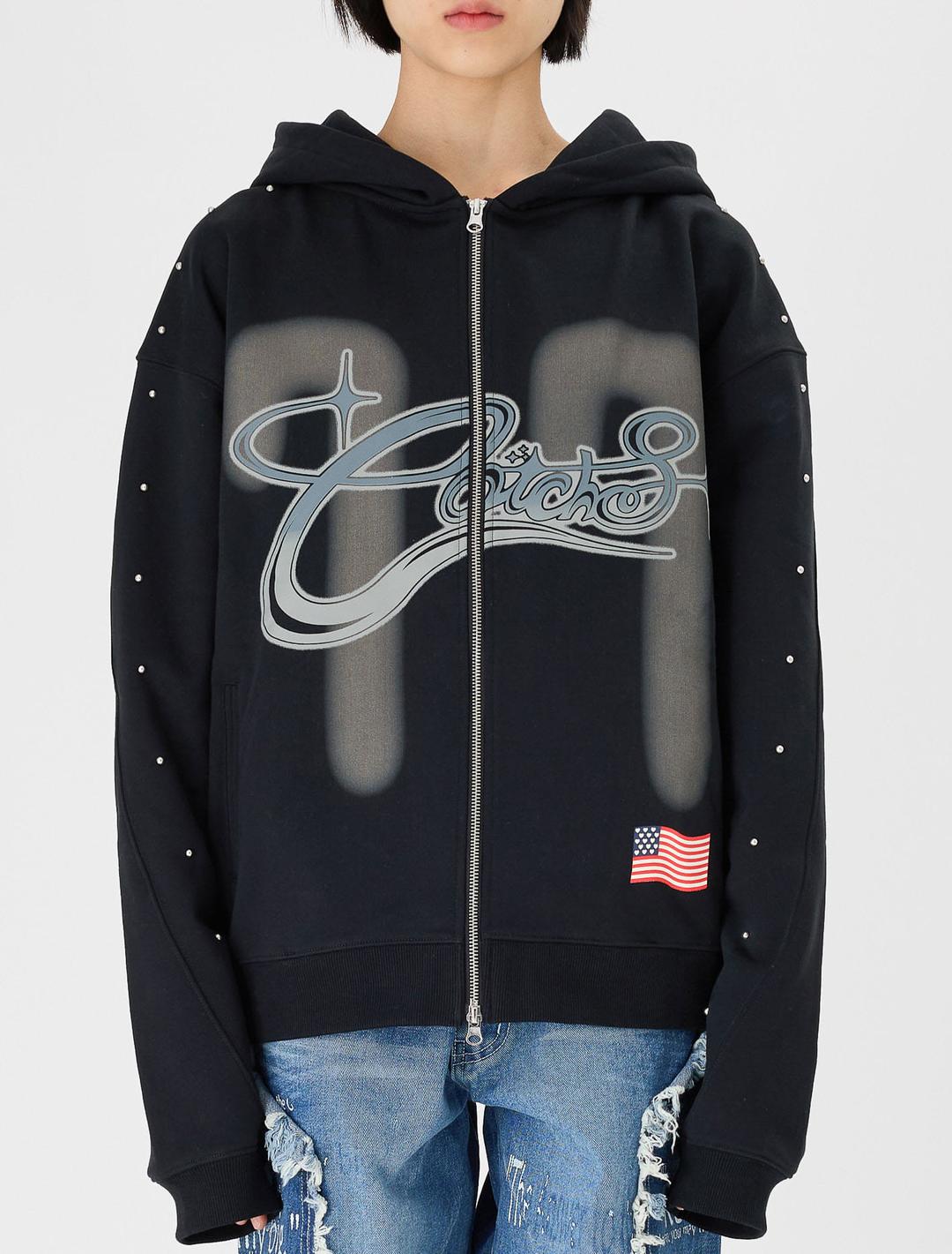 카치스 럭키77 후드 집업 블랙 - empty