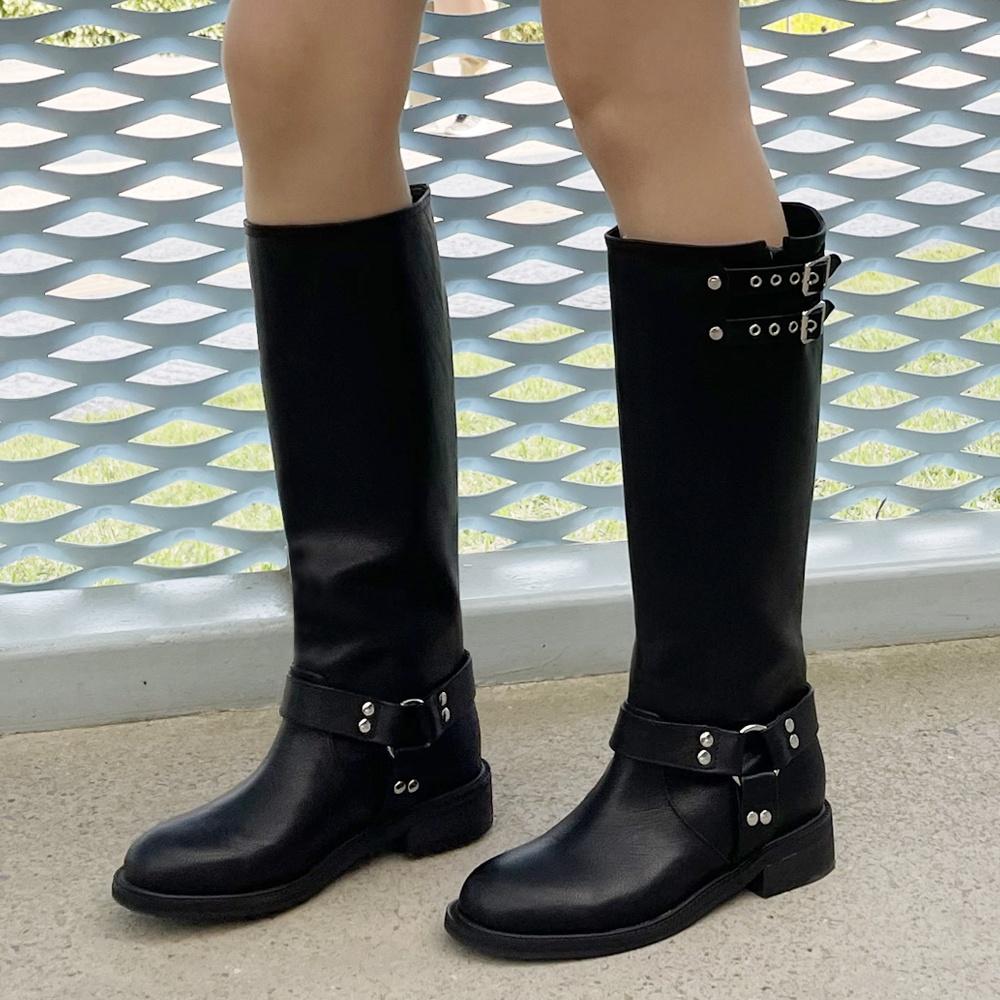 Emilly 에밀리 바이커 시티 롱부츠_B011_2colors_3cm