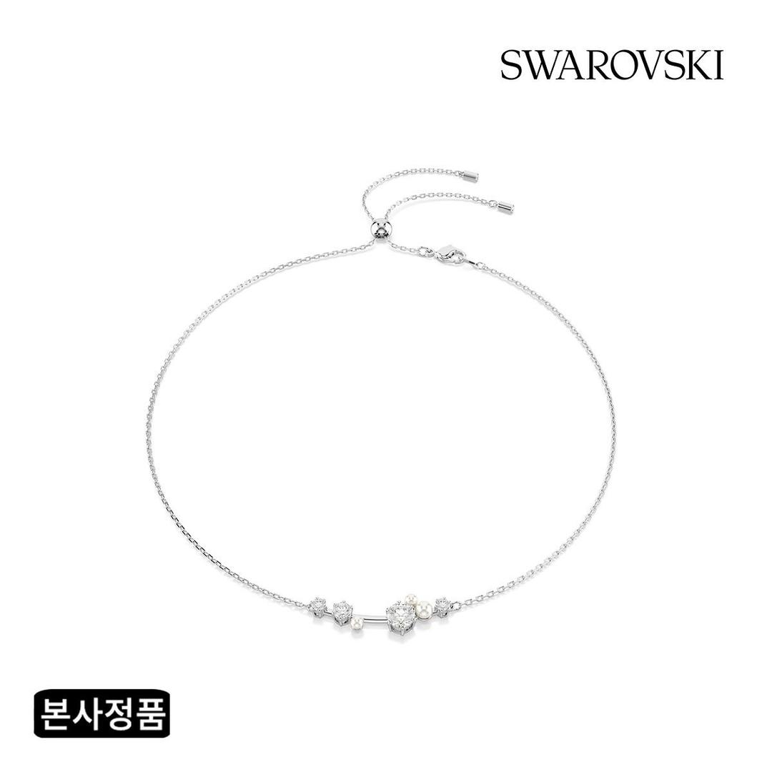 [본사정품] Constella 로듐 크리스털 펄 목걸이 5705