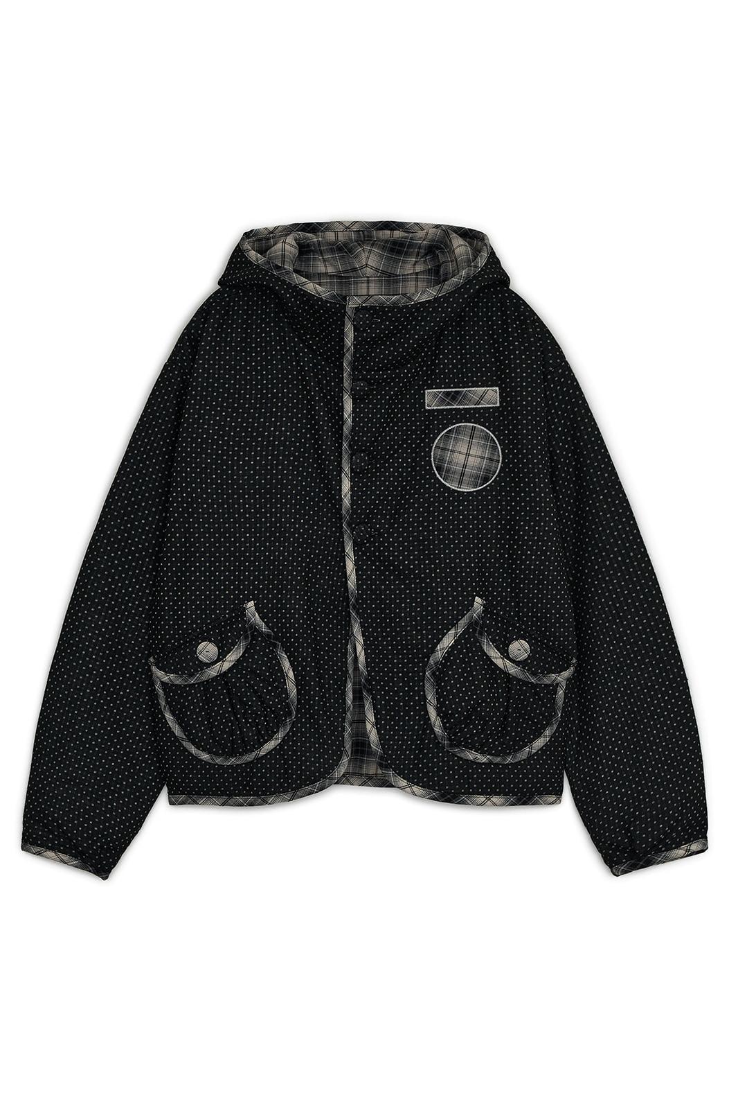 [10월 22일 출고] Check reversible hooded jacket (Black)