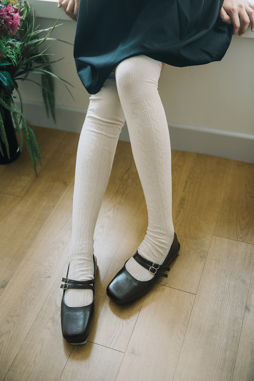 Twisted knee-high socks