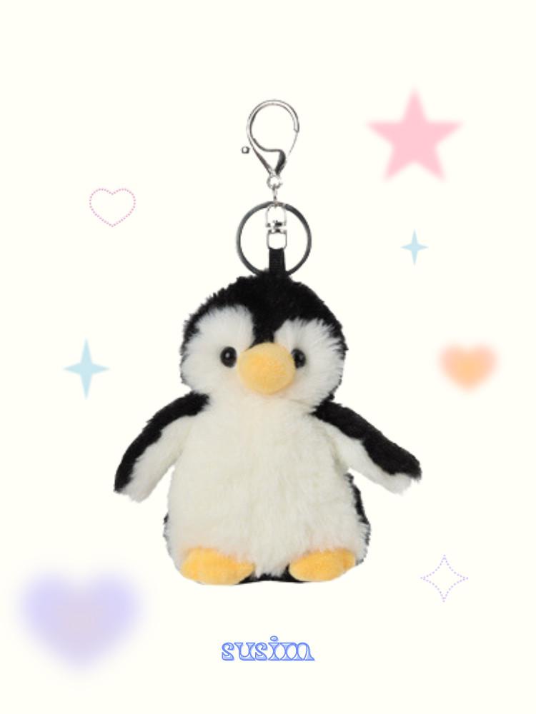 수심 Penguin Keyring 펭귄 키링 폰 귀여운 가방 고리 동물 인형 유니크