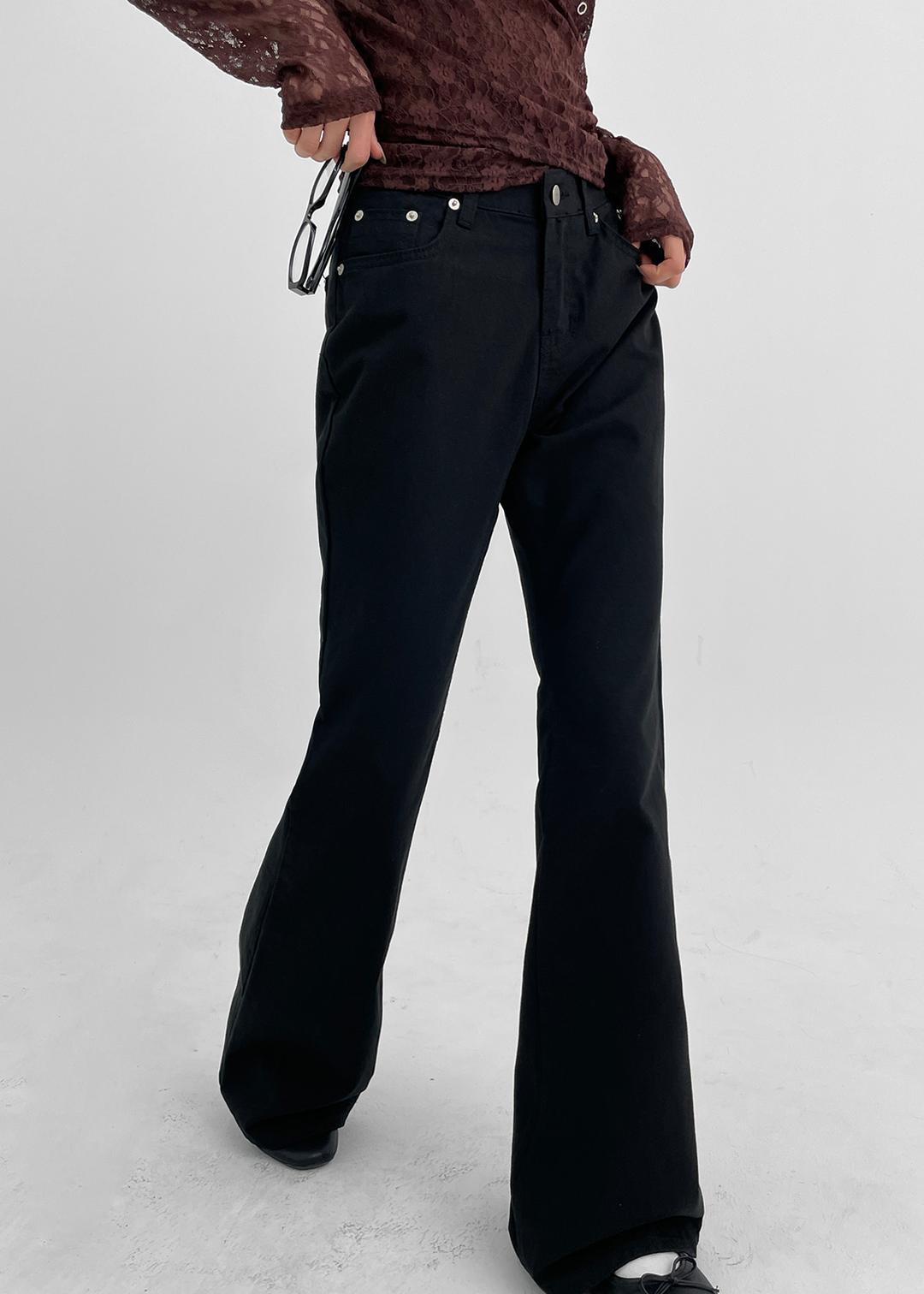 블랙업 [2천장판매] 햇톤 세미부츠컷 코튼팬츠