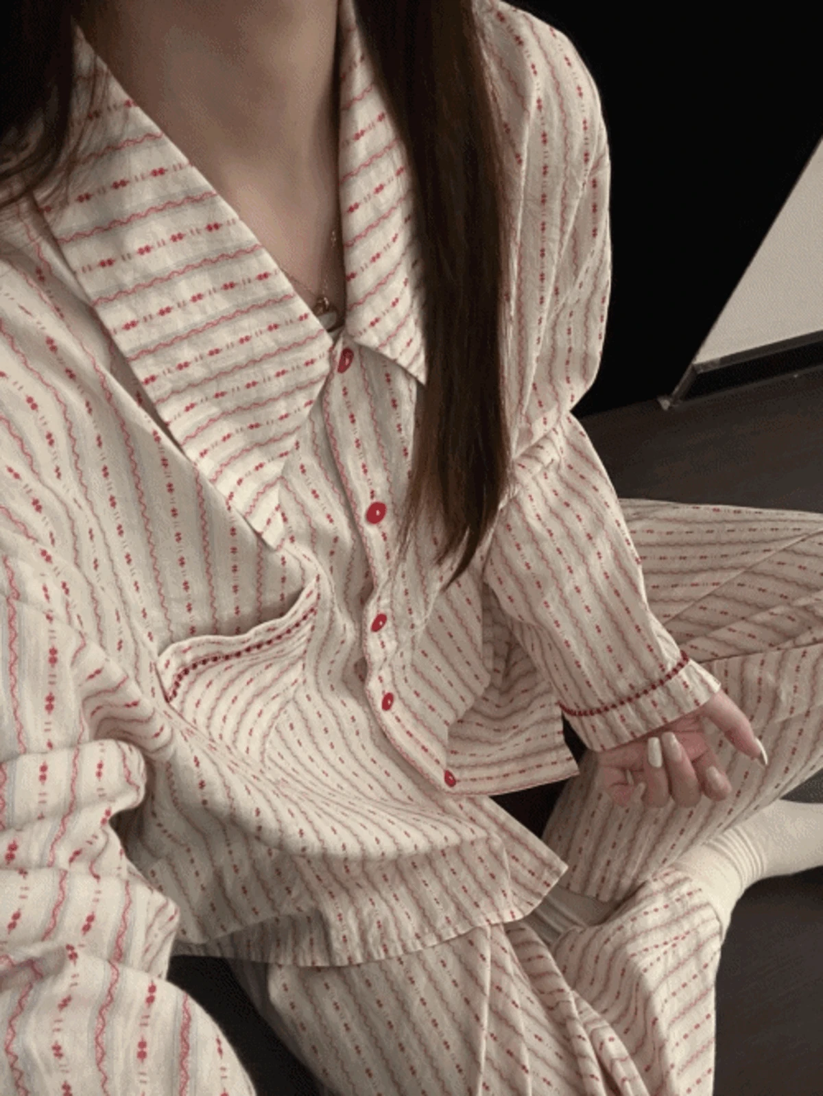 로지 스트라이프 파자마