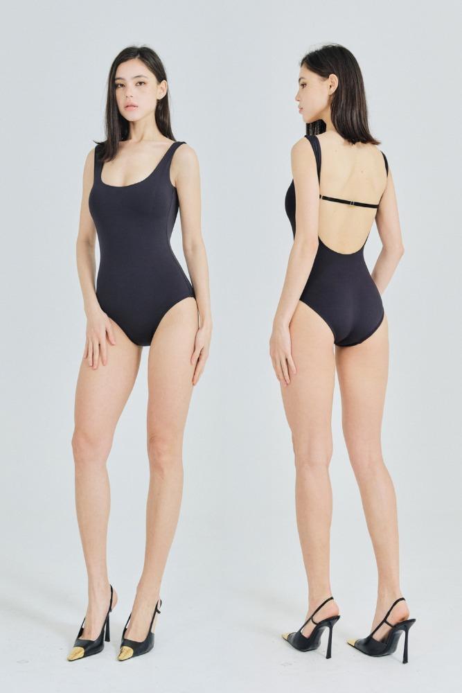 겨살커버 백리스 모노키니 - 블랙 (S/M/L)