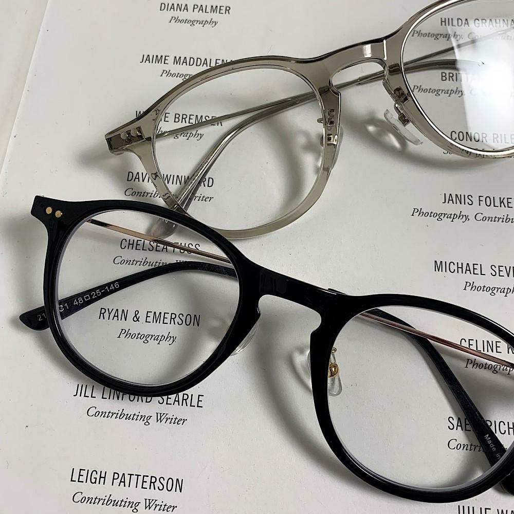 남자 여자 공용 폭스 2177 블랙 그레이 뿔테 패션 안경 2color