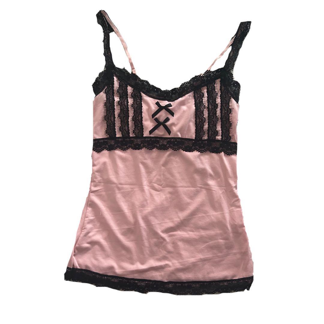 00s fairycore 姫ギャル バレエコア リボン フリル キャミ