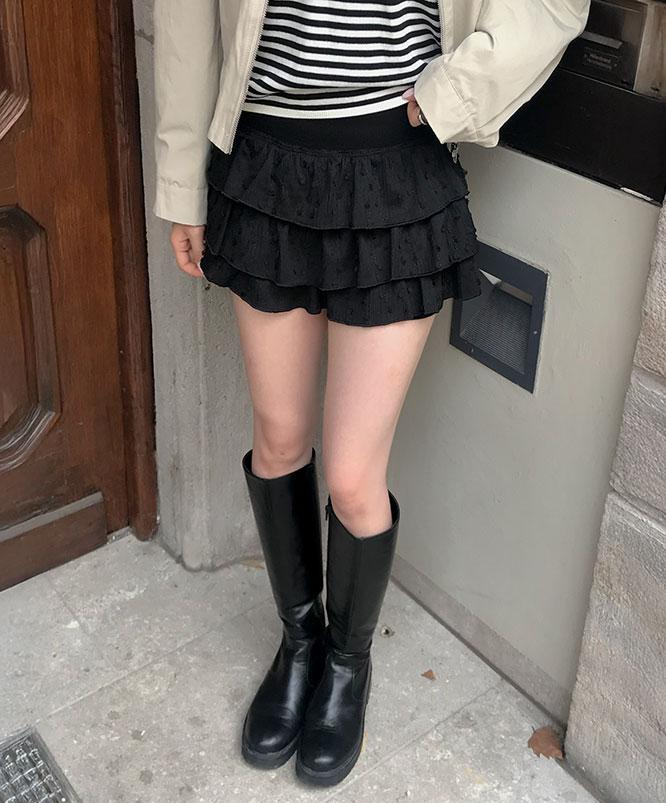 니어웨어 타드 프릴 미니스커트 (2color)